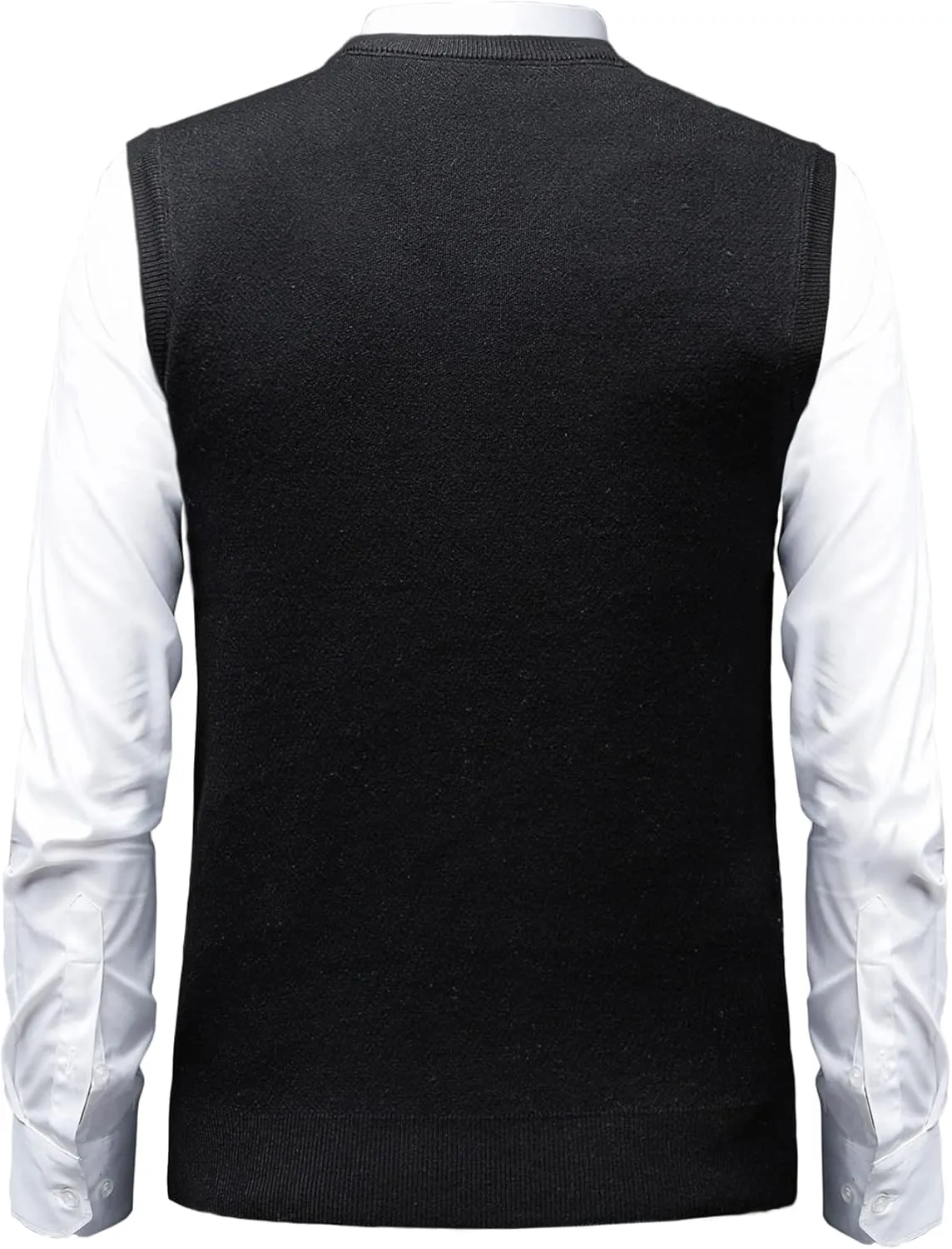Mens Argyle Sweater Vests Classic V-Neck Sleeveless Pullover Grey Black Knitwear Nice Tank Tops for Dad Husband