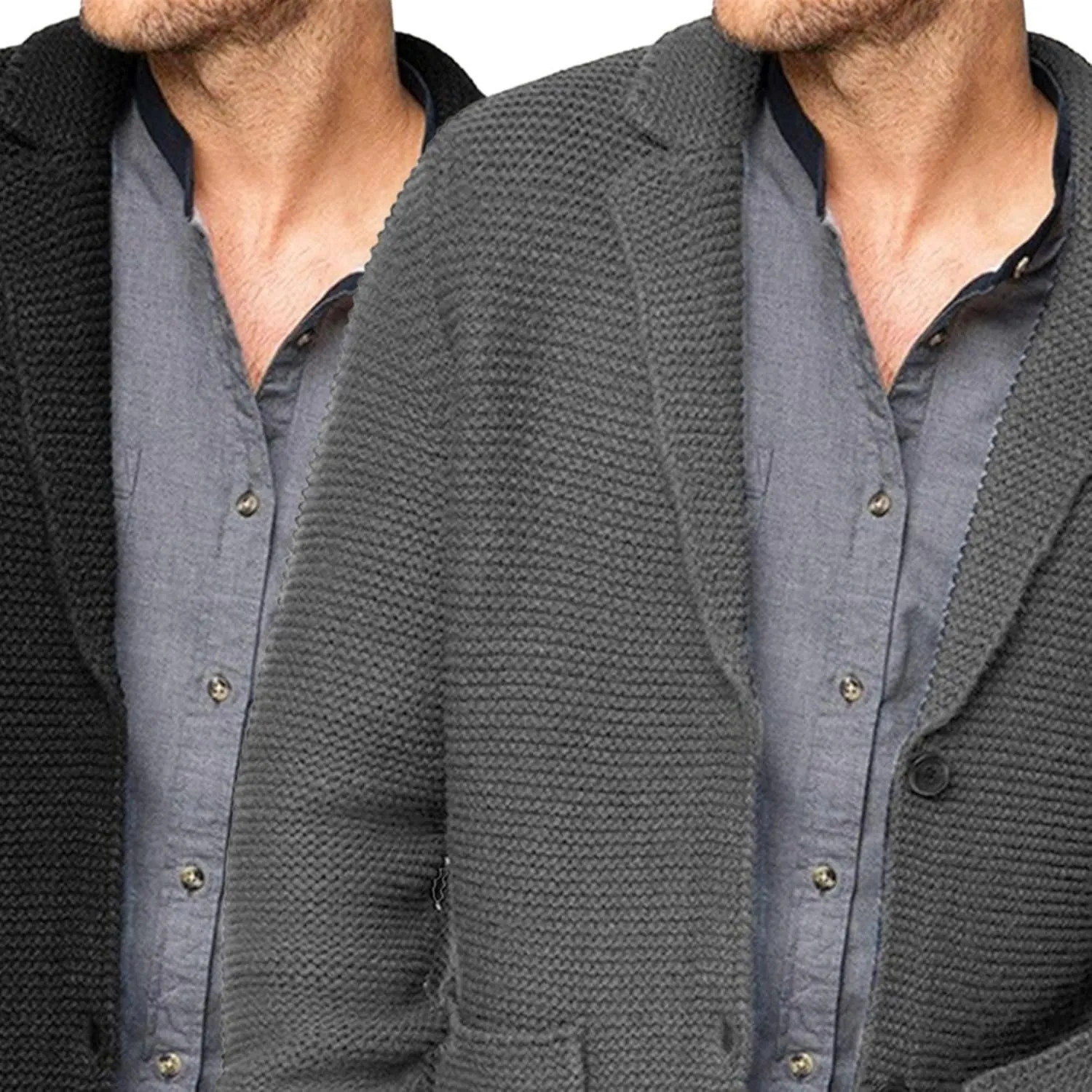 Men's Casual Knit Blazer Suit Jackets Knit Blazer Sport Coat with Pockets Slim Fit Knitwear Cardigan Sweater