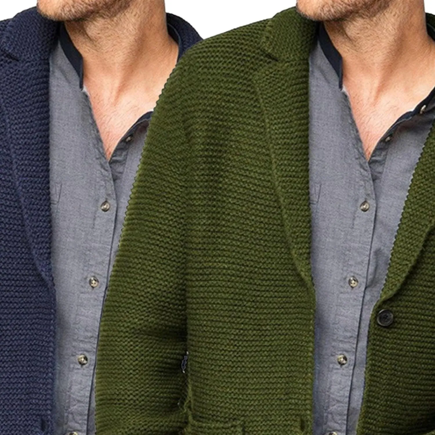 Men's Casual Knit Blazer Suit Jackets Knit Blazer Sport Coat with Pockets Slim Fit Knitwear Cardigan Sweater