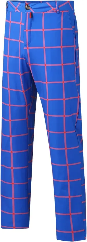 Mens Fashion Dress Pants Plaid Skinny Slim Fit Suit Pants Stretch Regular Fit Business Casual Floral Pencil Chinos Pants