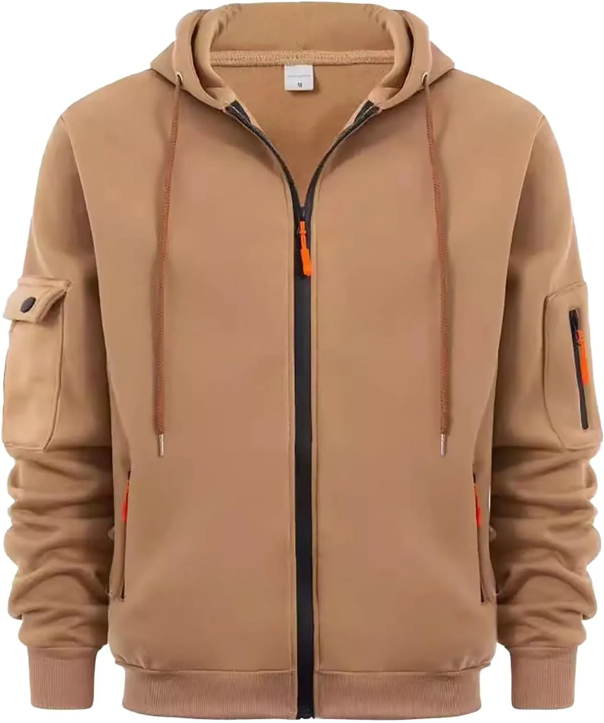 Mens Fleece Full-zip Hoodie Men's Spring And Autumn Long Sleeve Half Zip Hoodie Hooded Sweatshirt Top Outdoor
