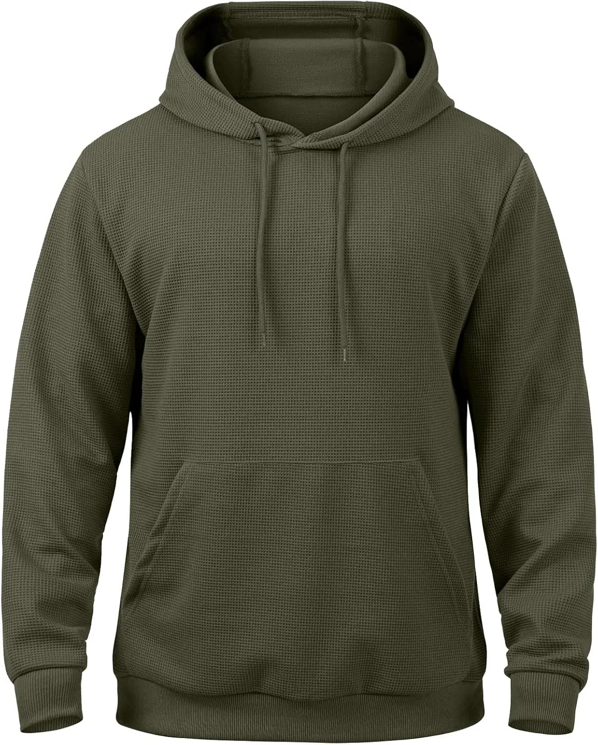 Mens Hooded Sweatshirts Pullover Causal Stylish Solid Long Sleeve Drawstring Gym Hooded Shirt Outdoor Fashion Top Tee