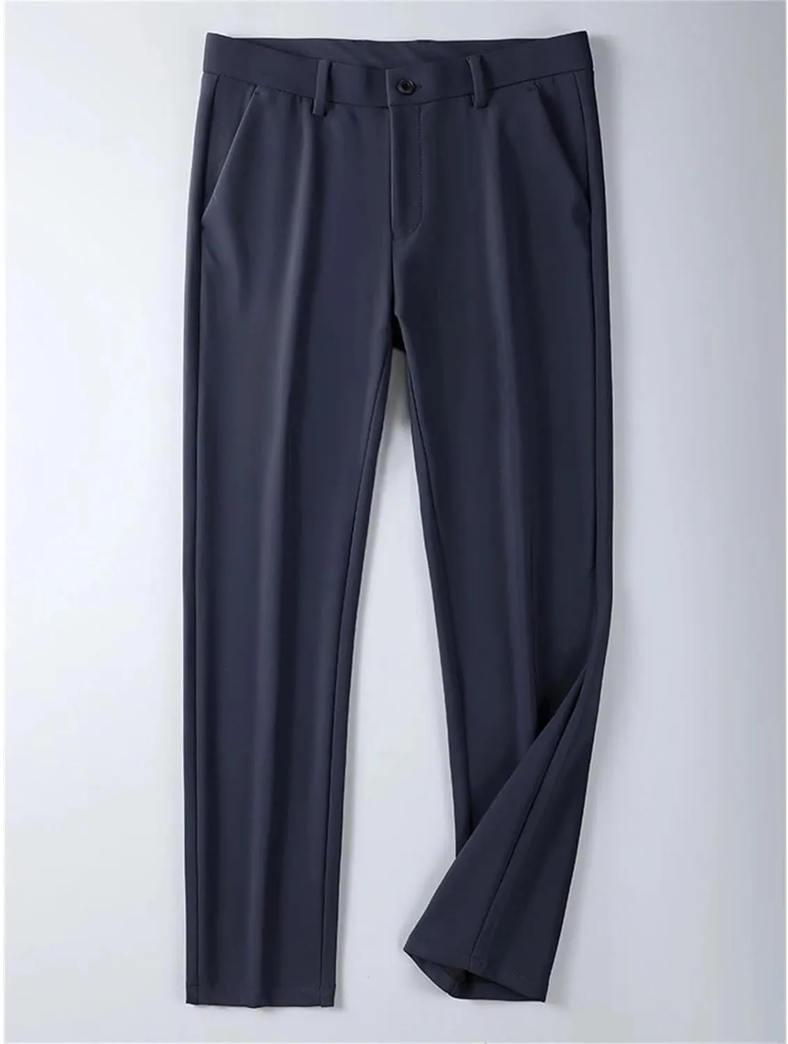 Men's Pants Stretched Nylon Slim Fit Chinos Male Business Casual Work Straight Long Slacks Male Suit Trousers