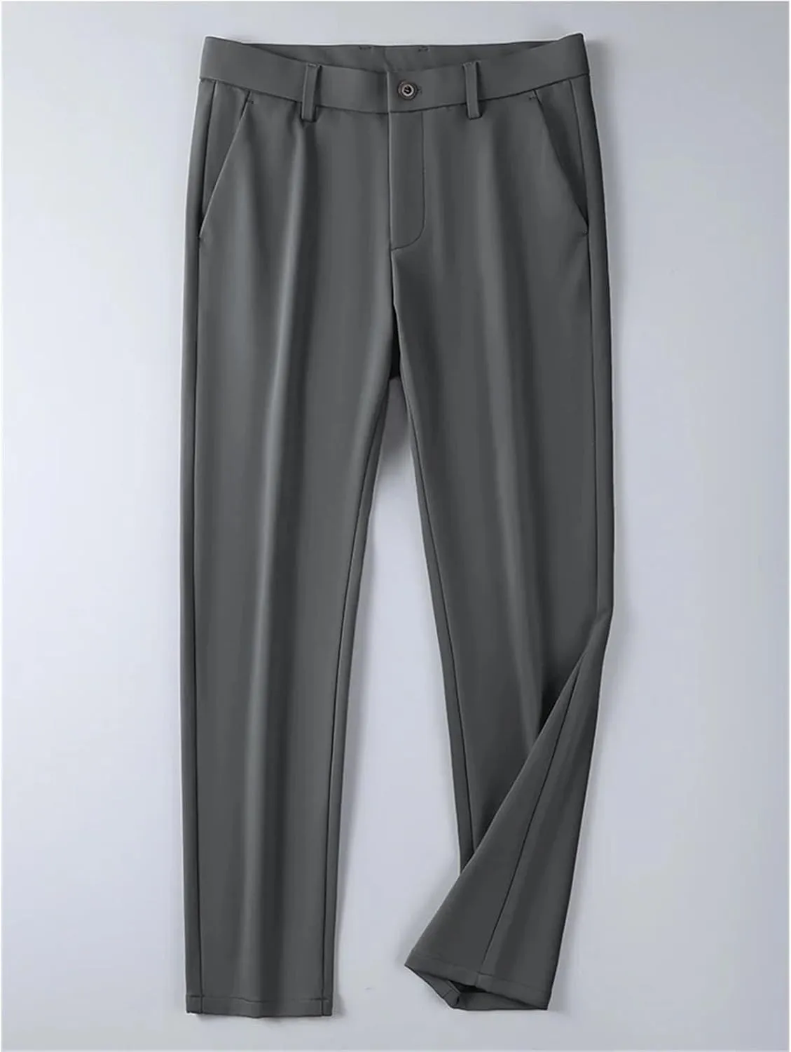 Men's Pants Stretched Nylon Slim Fit Chinos Male Business Casual Work Straight Long Slacks Male Suit Trousers