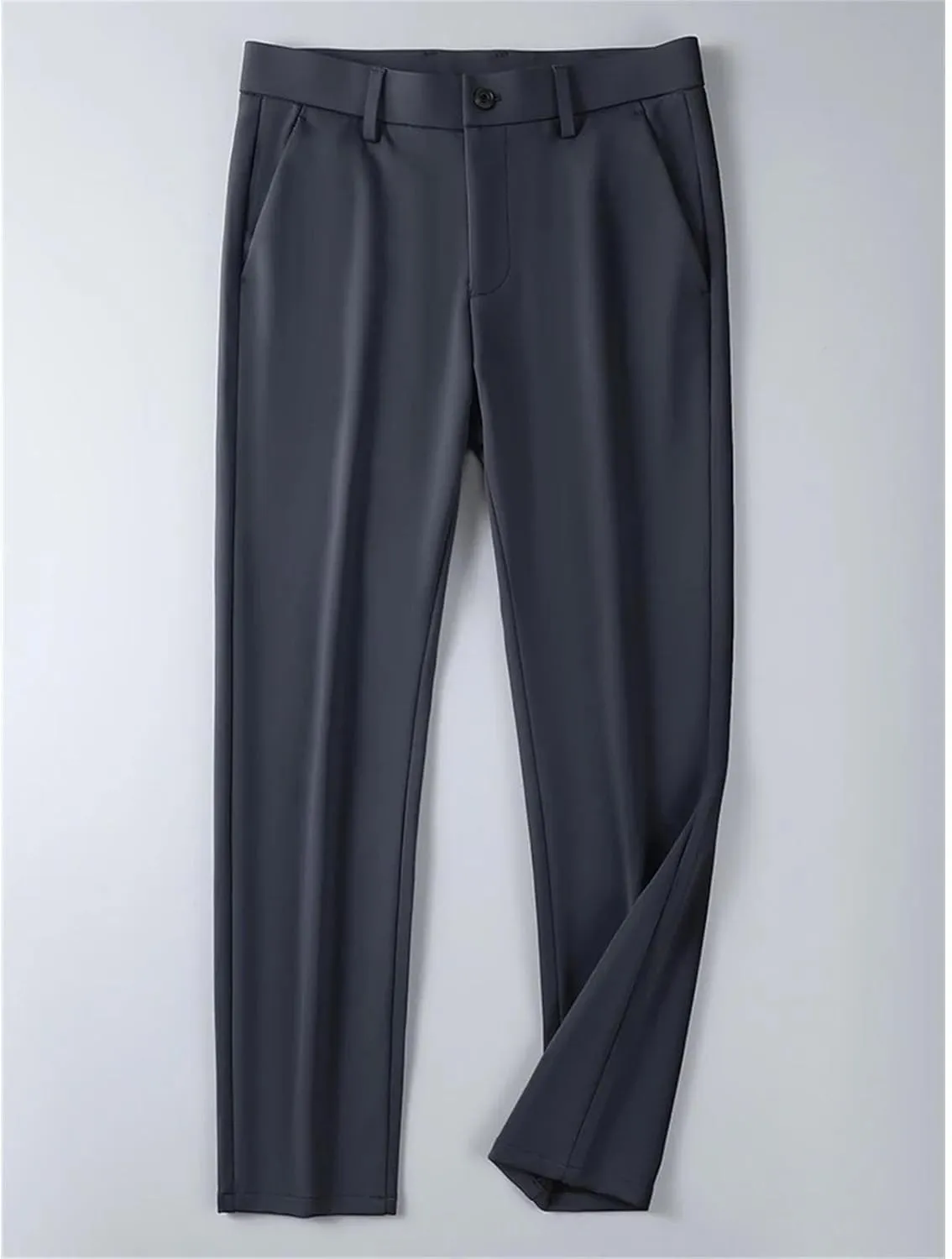 Men's Pants Stretched Nylon Slim Fit Chinos Male Business Casual Work Straight Long Slacks Male Suit Trousers