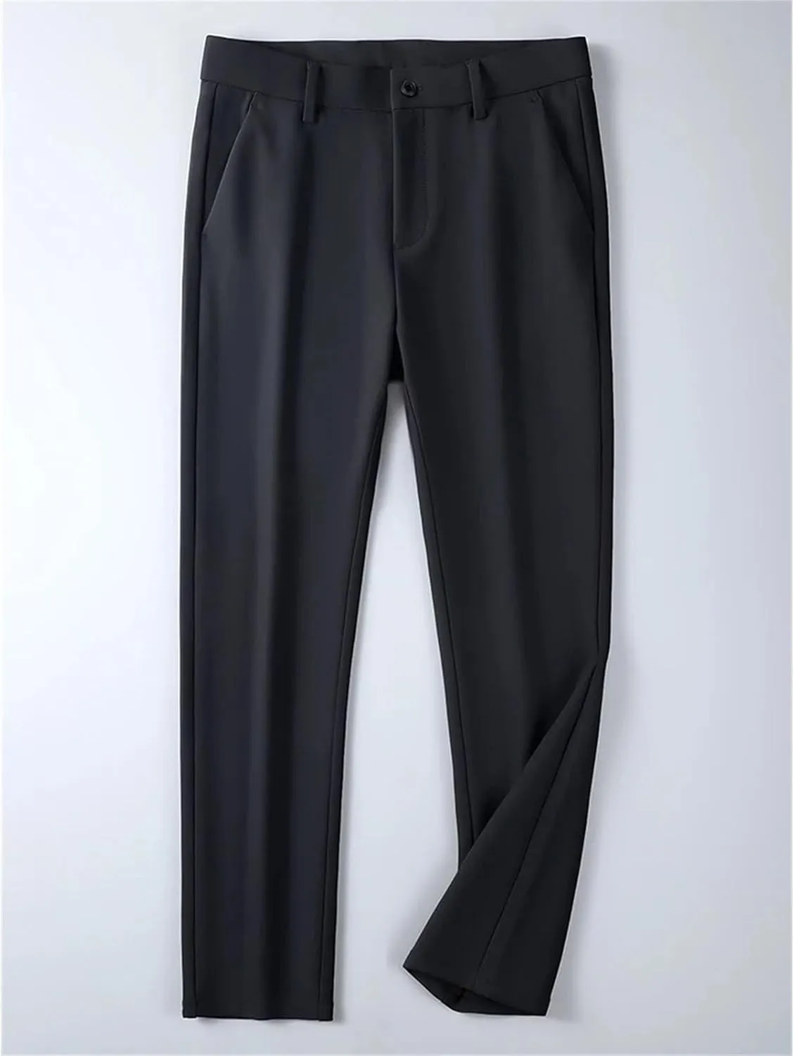 Men's Pants Stretched Nylon Slim Fit Chinos Male Business Casual Work Straight Long Slacks Male Suit Trousers