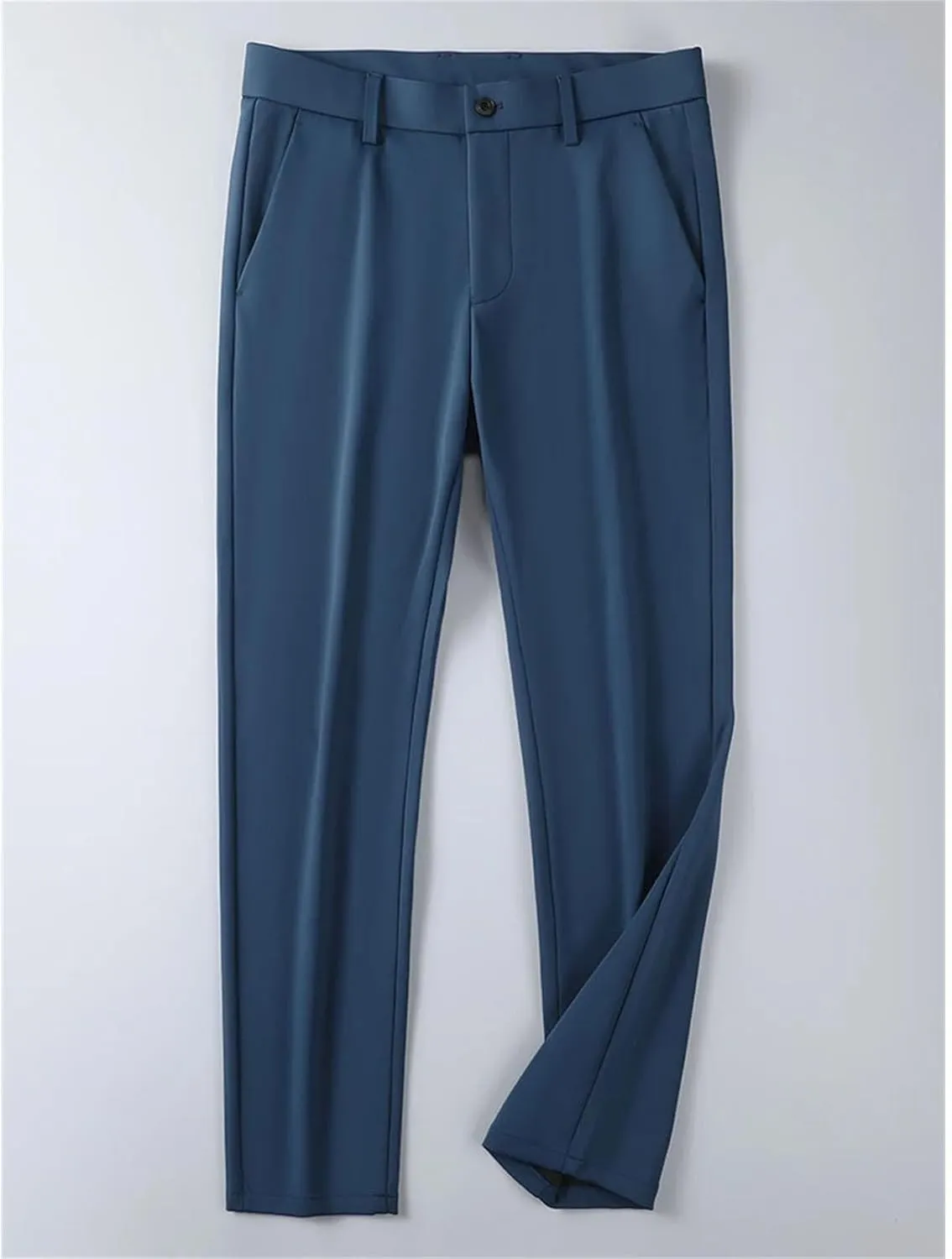 Men's Pants Stretched Nylon Slim Fit Chinos Male Business Casual Work Straight Long Slacks Male Suit Trousers