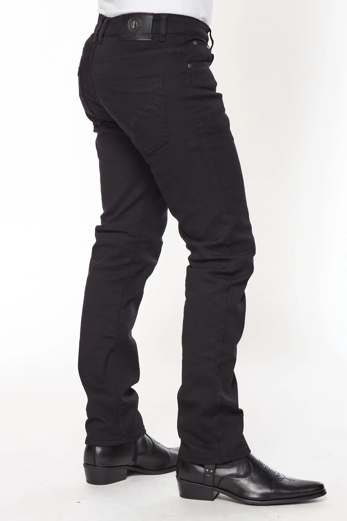 Men's Super Comfortable Skinny Fit Jeans-HLP-502 JET BLACK