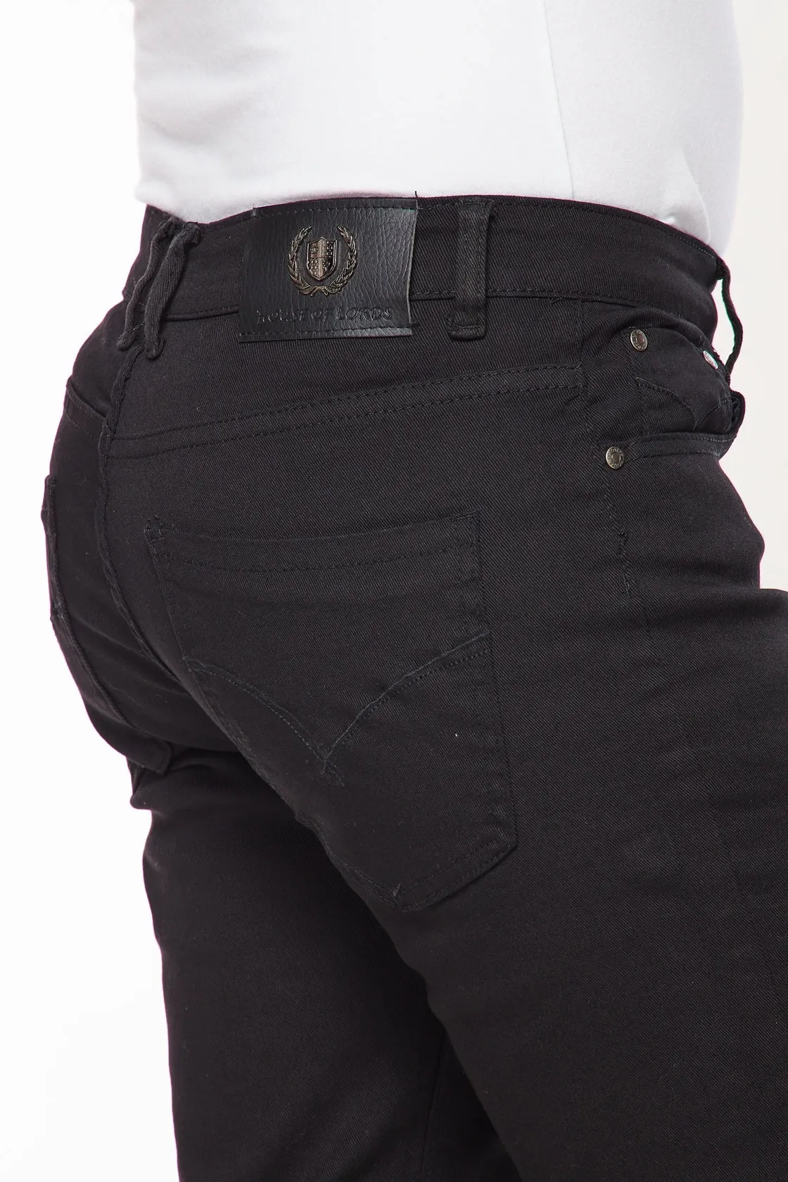 Men's Super Comfortable Skinny Fit Jeans-HLP-502 JET BLACK