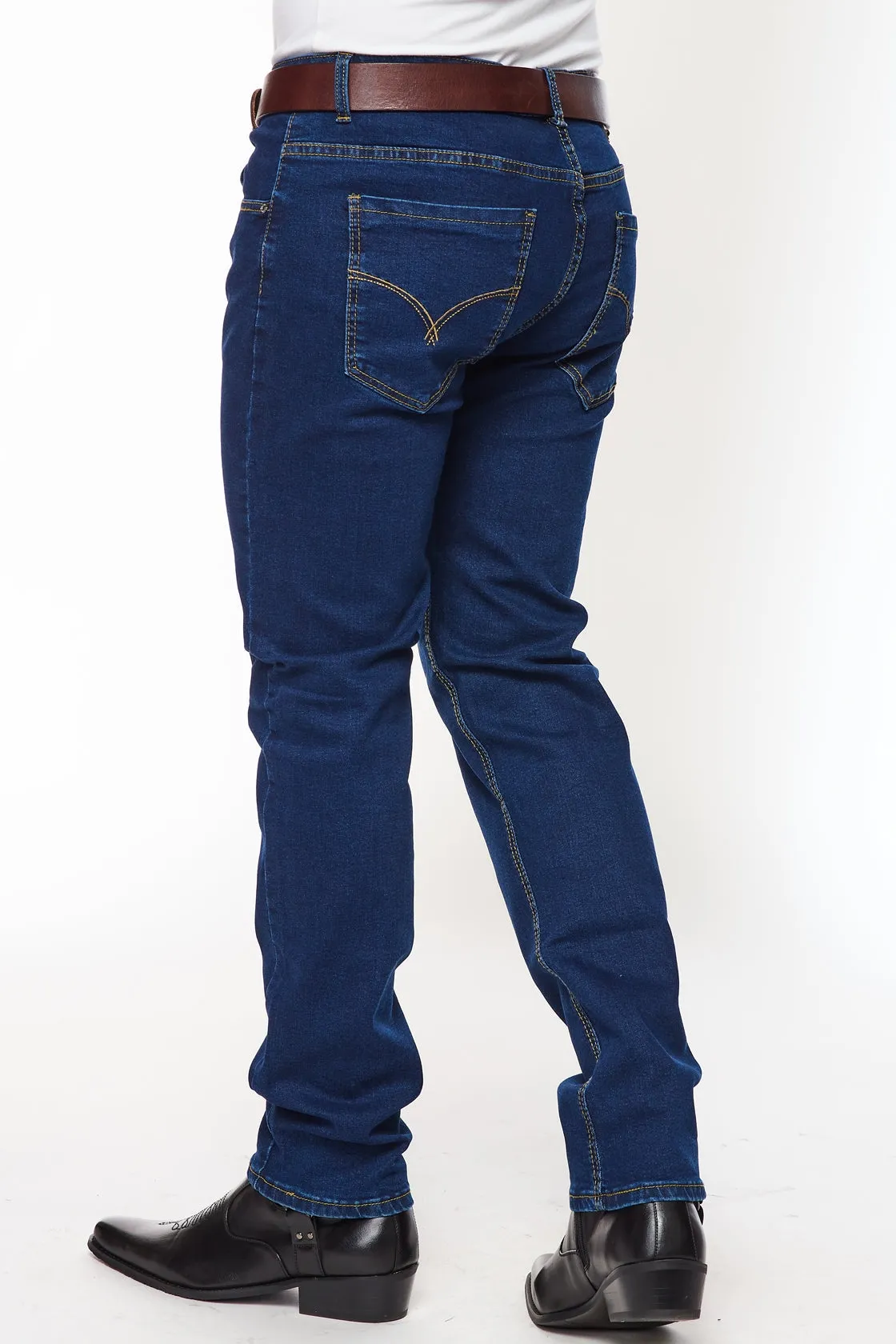 Men's Super Comfortable Super Skinny Fit Jeans-HLP-505 DKBLUE