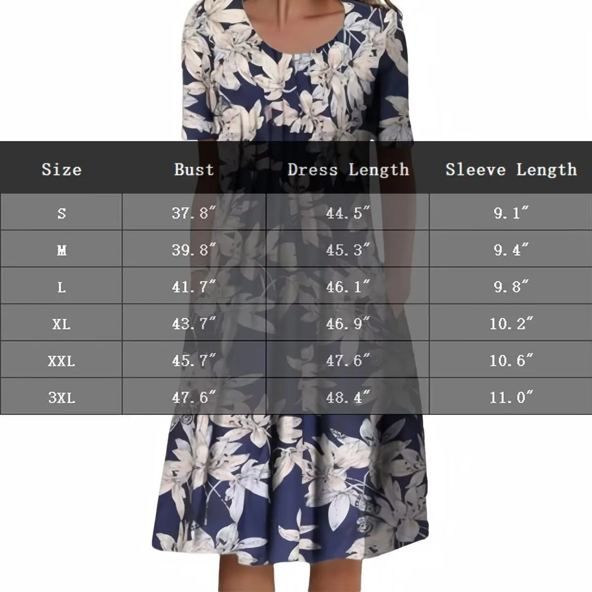 Midi Short Sleeve Dress for Women Summer Pleated Front Round Neck Retro Plus Size Loose Trendy Floral Dresses