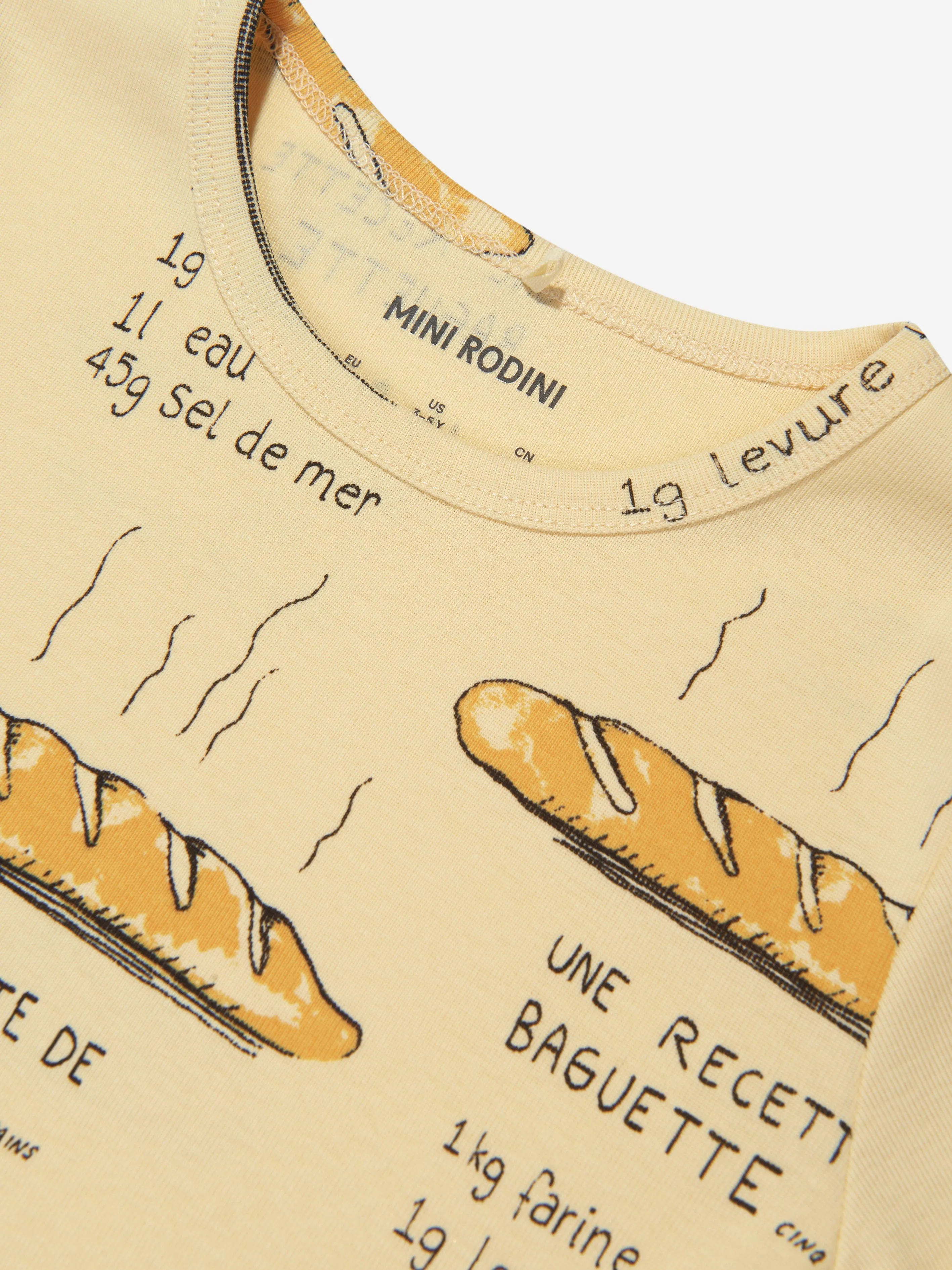 Mini Rodini Kids Baguette T-Shirt in Yellow