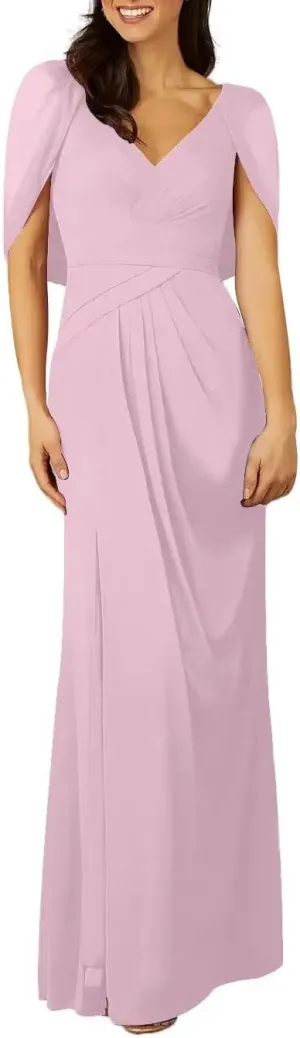 Mother of The Bride Dresses for Wedding V Neck Chiffon Formal Evening Dresses for Women Long Prom Party Dresses, 00
