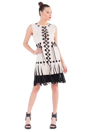 Multi Grommet Turnover Fringe Vest