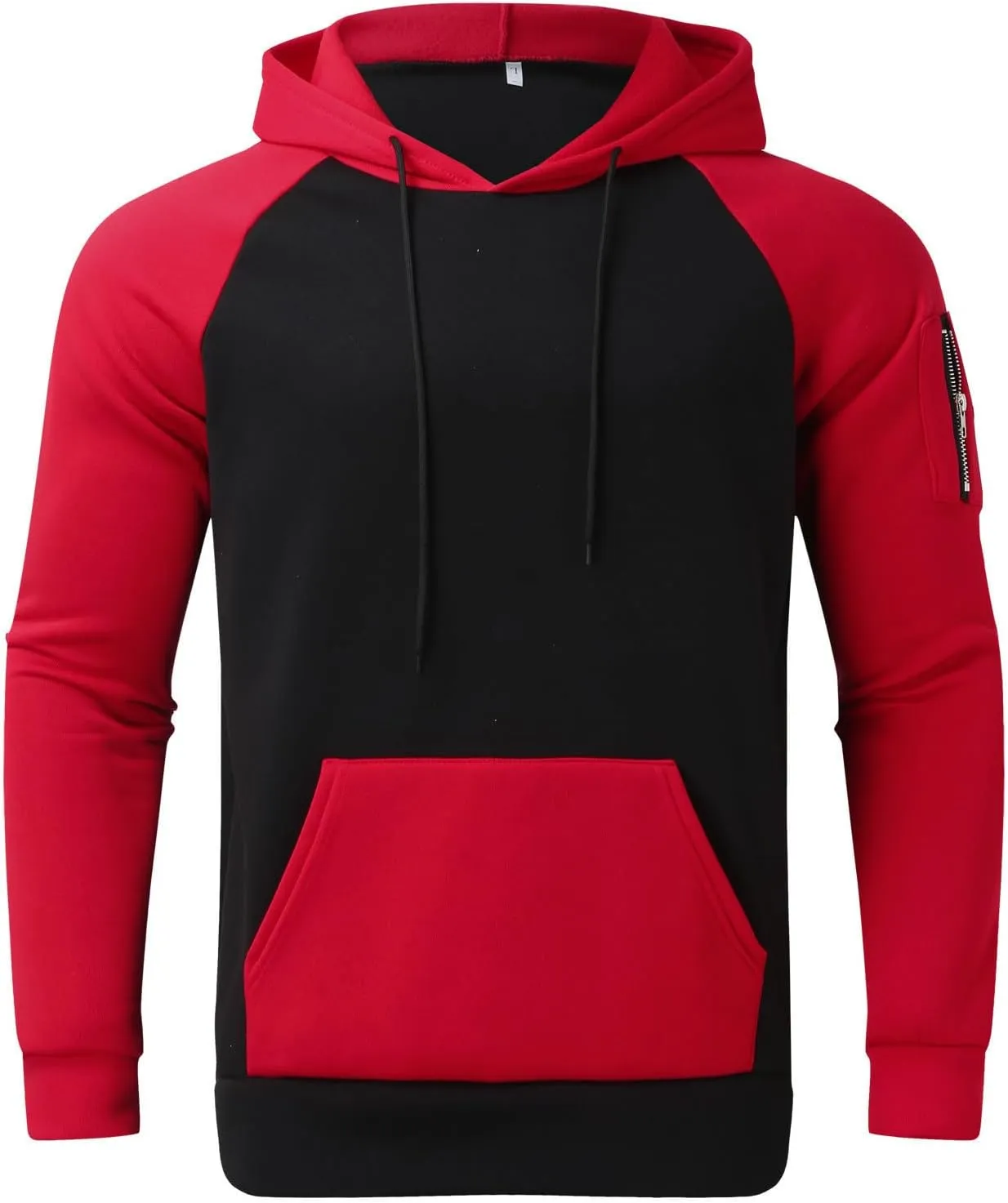 Muscularfit Mens Big and Tall Hoodies Pullover Color Block Long Sleeve Gym Workout Hoodies Casual Lightweight Sweatshirt 2023