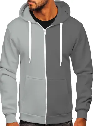 Muscularfit Oversized Sweatshirts for Men Loose Fit Long Sleeve Color Block Drawstring Pullover Hoodies Crewneck Causal Shirt