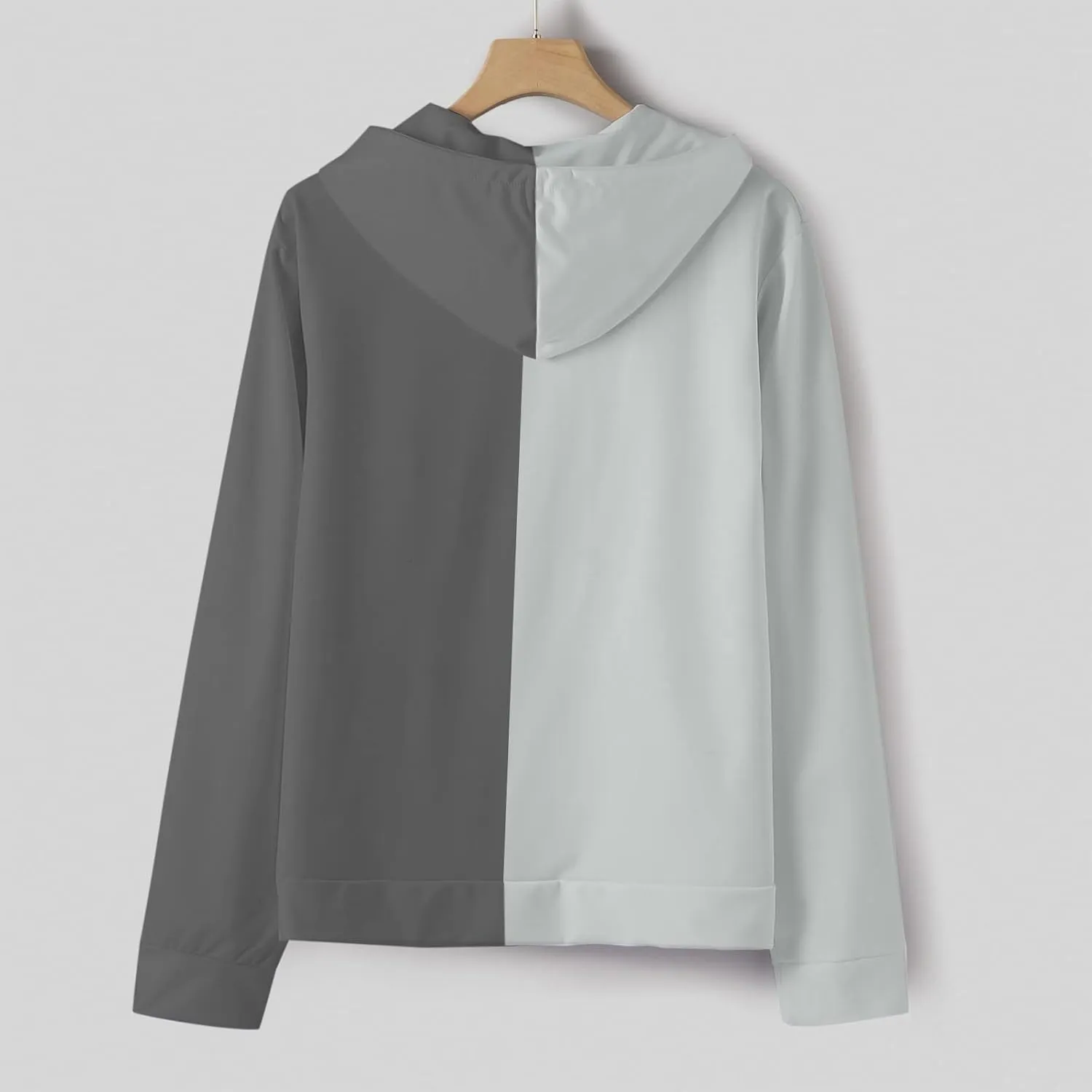 Muscularfit Oversized Sweatshirts for Men Loose Fit Long Sleeve Color Block Drawstring Pullover Hoodies Crewneck Causal Shirt