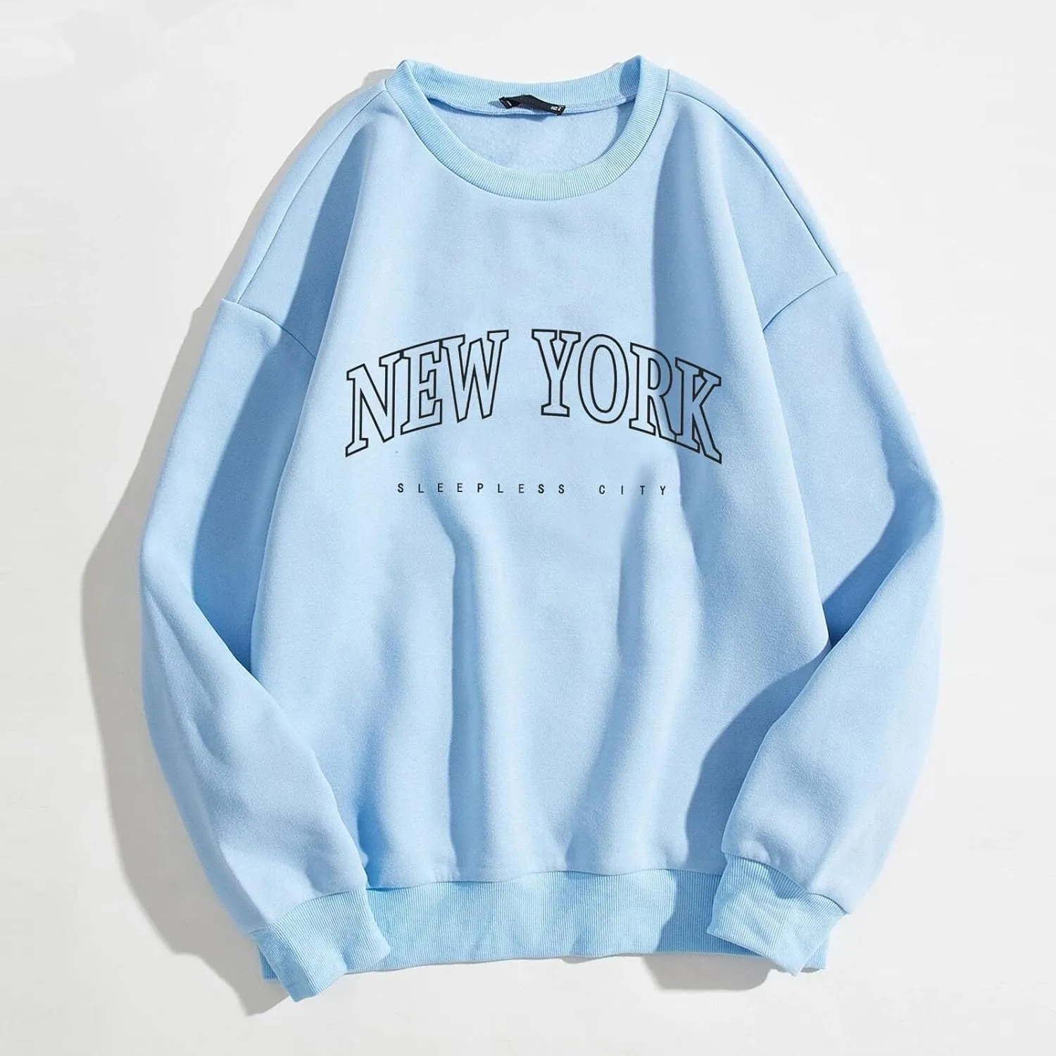 New York Sweatshirts For Women Crewneck Letter Graphic Vacation Shirt Oversized Long Sleeve Pullover Tops Harajuku Clothes
