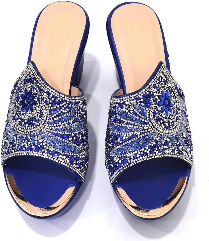 Nigerian Wedding Luxury Heel Set Crystal Clutch Bag Italian Design Bridal Party Pumps
