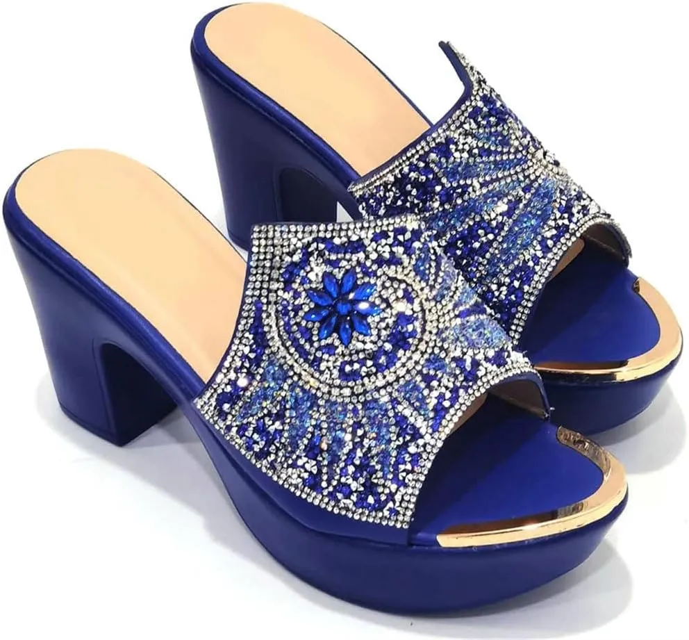 Nigerian Wedding Luxury Heel Set Crystal Clutch Bag Italian Design Bridal Party Pumps