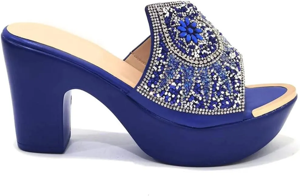 Nigerian Wedding Luxury Heel Set Crystal Clutch Bag Italian Design Bridal Party Pumps