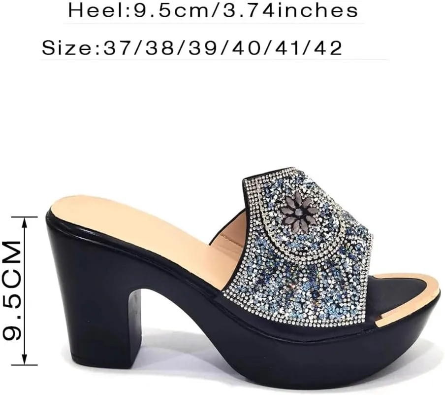 Nigerian Wedding Luxury Heel Set Crystal Clutch Bag Italian Design Bridal Party Pumps