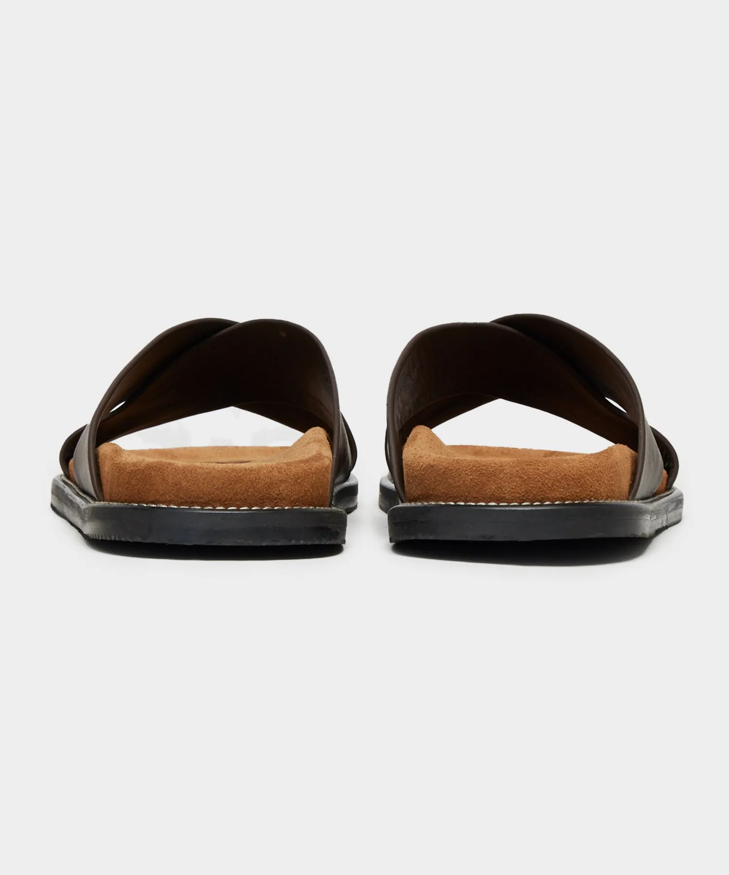 Nomad Suede / Leather Crossover Sandal in Tobacco
