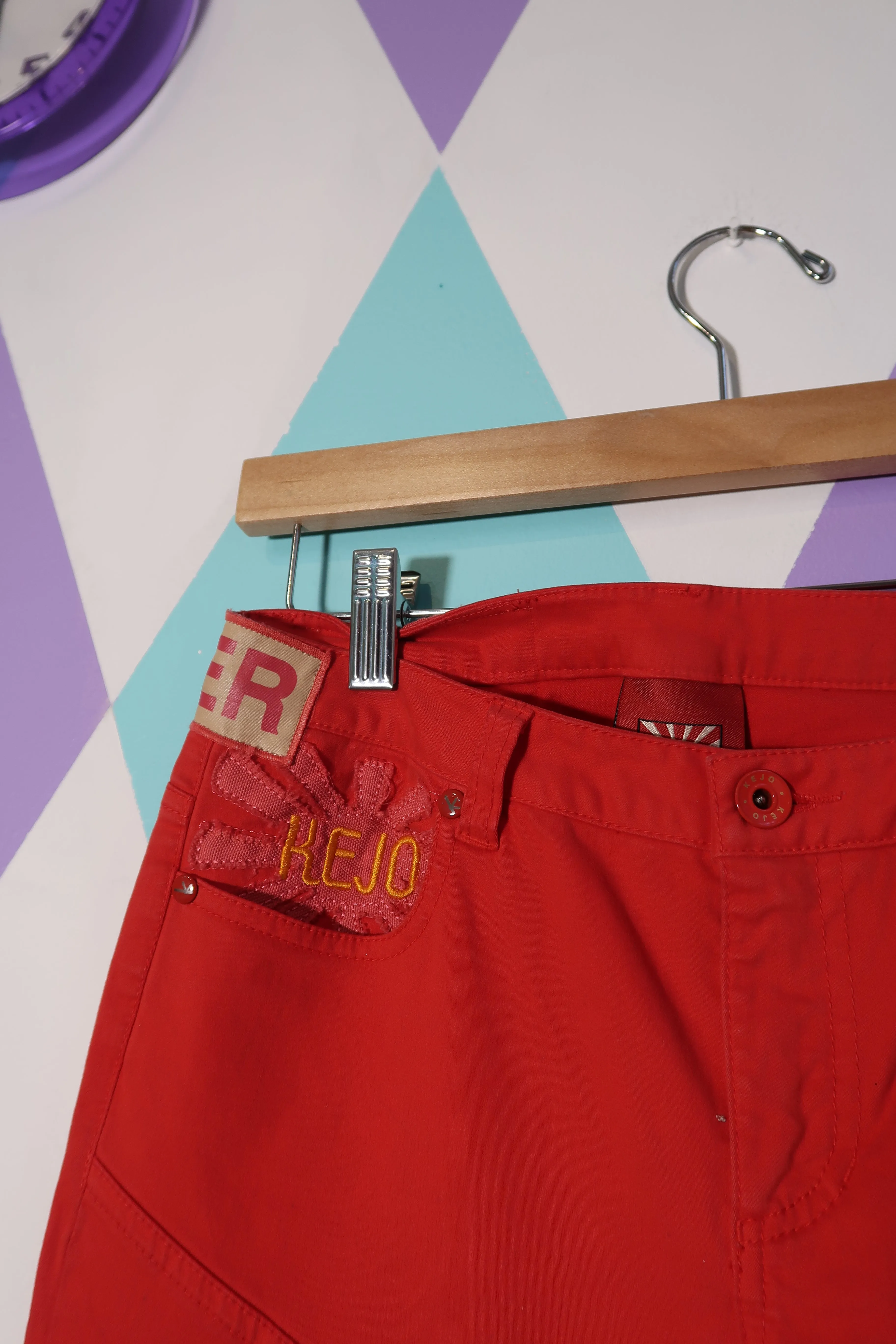 NWT Vintage Red Straight Fit Trousers by Kejo