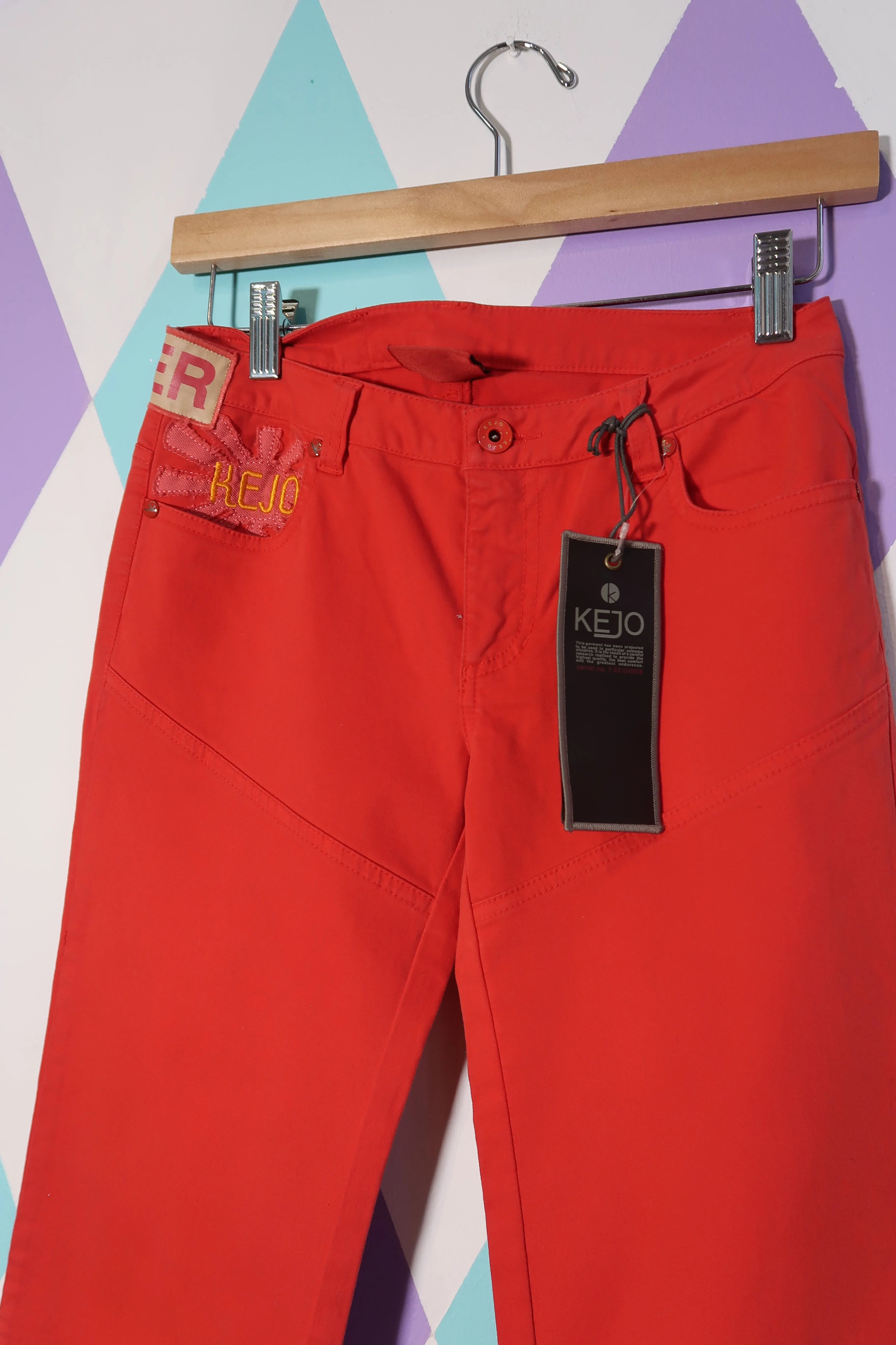 NWT Vintage Red Straight Fit Trousers by Kejo