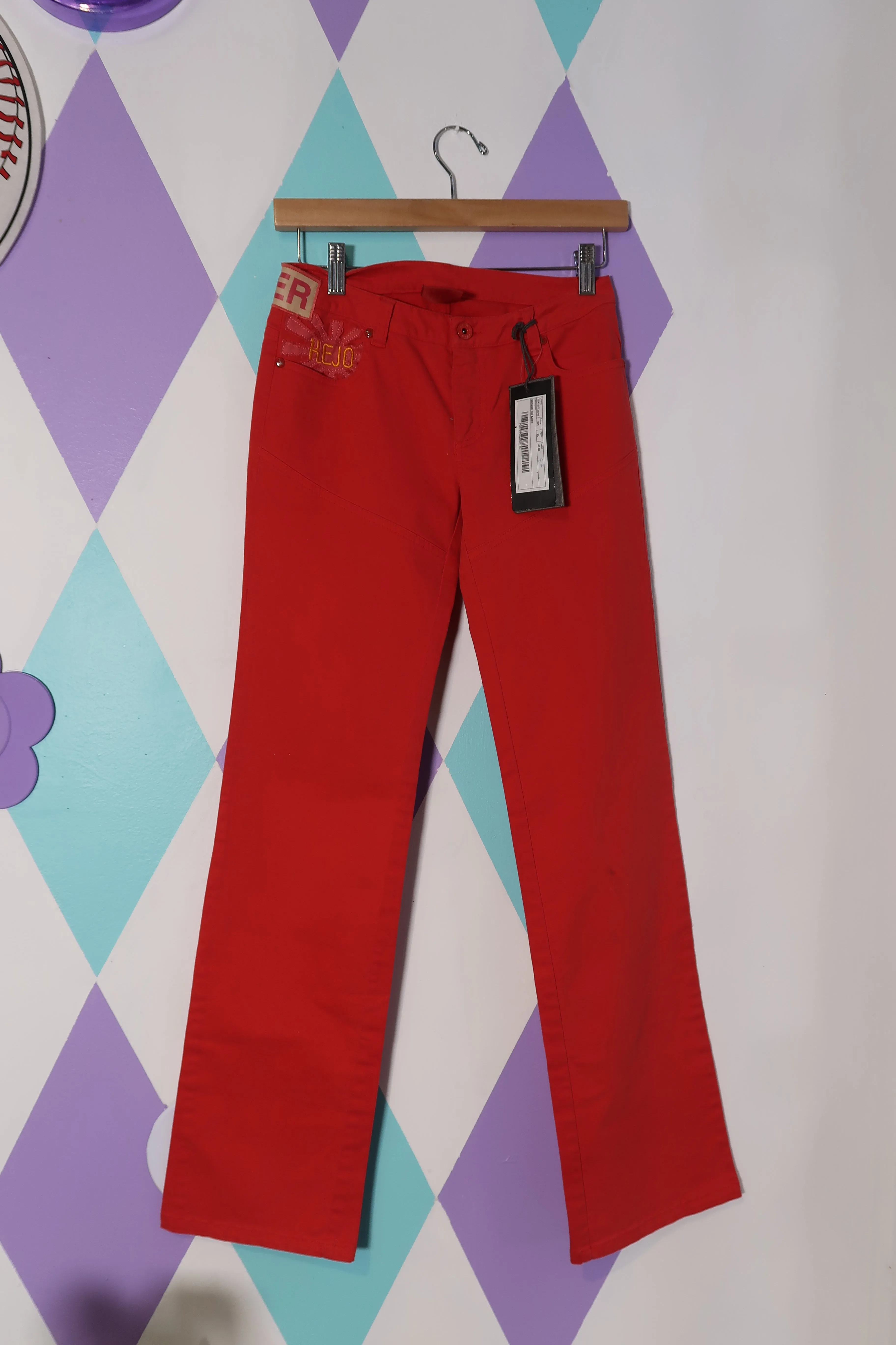 NWT Vintage Red Straight Fit Trousers by Kejo