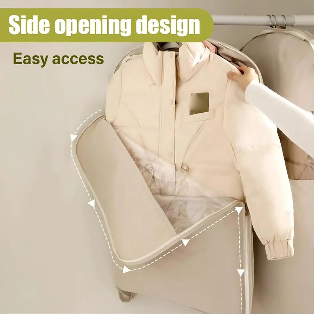 Otherwise Garment Bags,Space Saving Hanging Garment Bag with Self Compression Zipper,Dress Bags for Gowns,Closet Organizers Suitable for Travel (Pink,XL)
