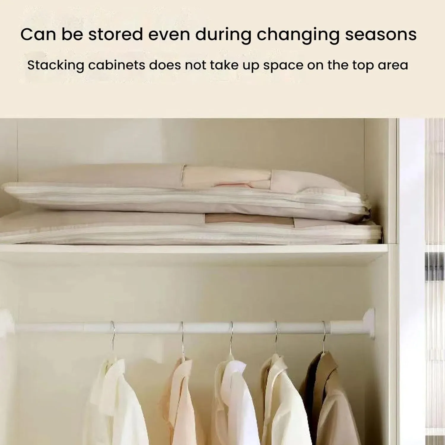 Otherwisie Hanging Garment Bag, Taprinferior 2025 Space Saving Hanging Garment Bag with Self Compression Zipper, Heavy-Duty Zipper Dust Cover Clothes Bags for down Coat, Jackets, Suit (beige, Medium)