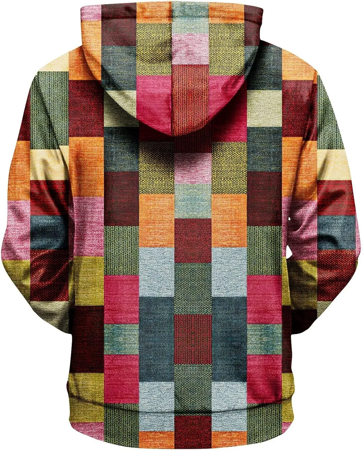 Oversized Hoodie Men Print Plush Warm Fleece Casual Pocket Sweater Winter Coat