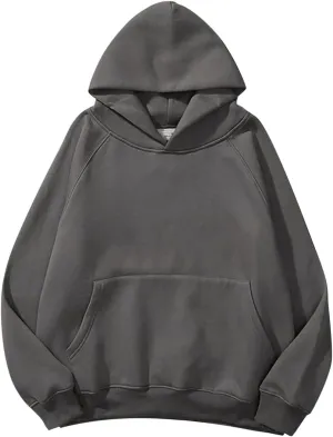 Oversized Hoodie Sweatshirt for Women Long Sleeve Solid Colors Hooded Pullover Tops Fall Fashion Outfit with Pocket