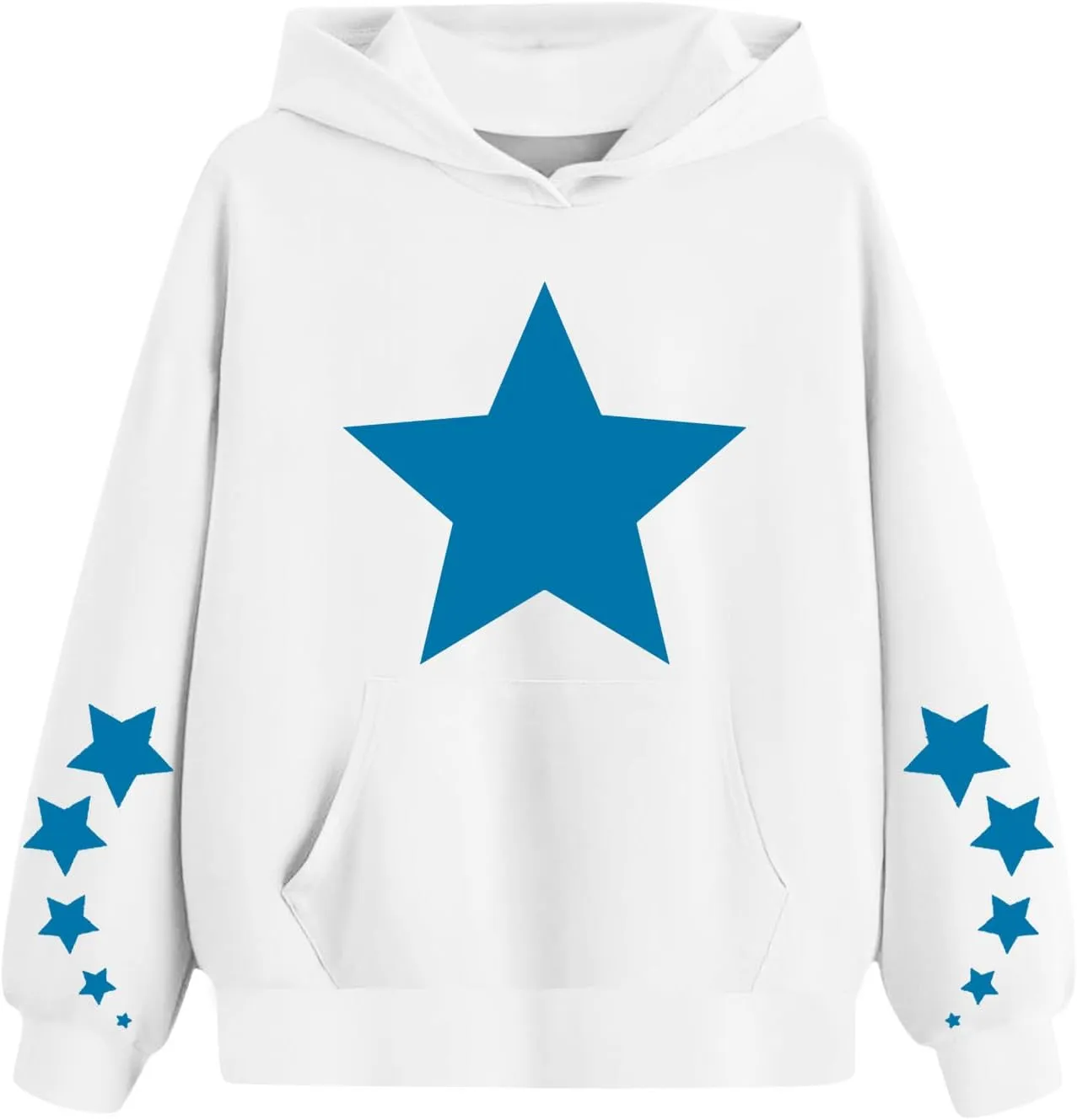 Oversized Hoodies For Boys And Girls Unisex Toddler Star Print Pullover Tops Casual Fleece Hooded Sweatshirt 4-13T
