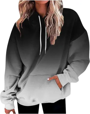 Oversized Hoodies for Women 2023 Fashion Fall Fleece Sweatshirts Tie Dye Long Sleeve Drawstring Hooded Pullover