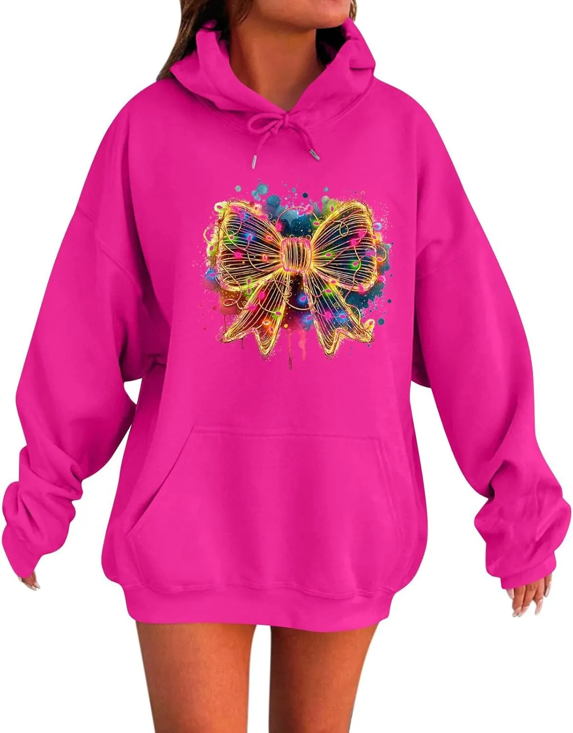 Oversized Hoodies for Women Plus Size Drop Shoulder Fleece Pullover Sweatshirts with Pocket Winter Long Sleeve Shirts