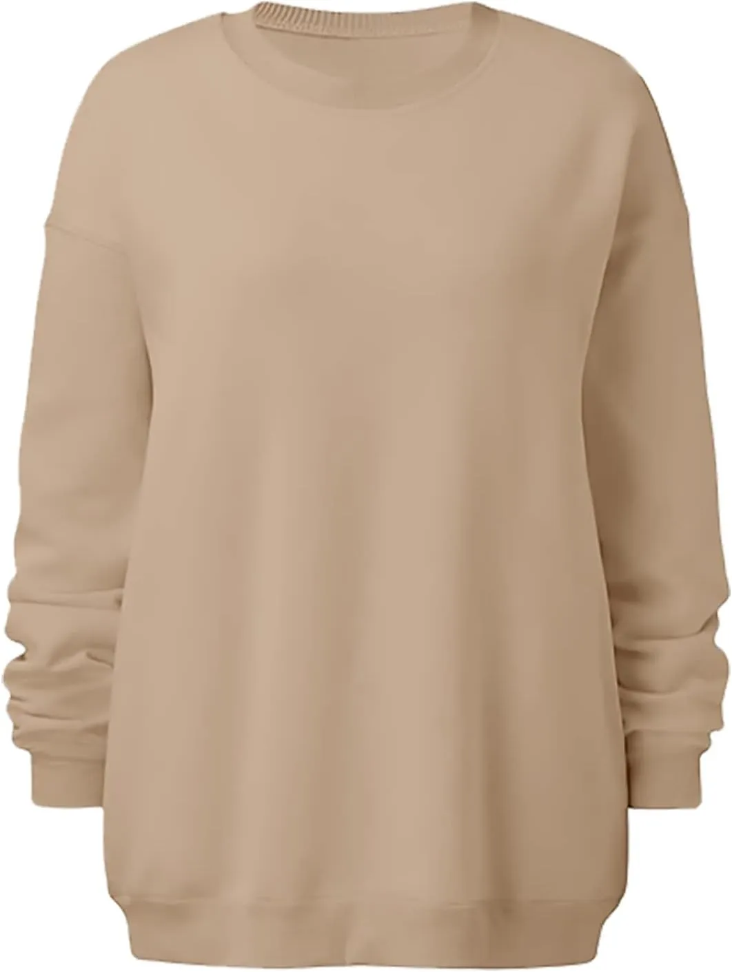 Oversized Sweatshirts for Women Long Sleeve Crew Neck Pullover Casual Loose Silod Color Fleece Tops Sweaters