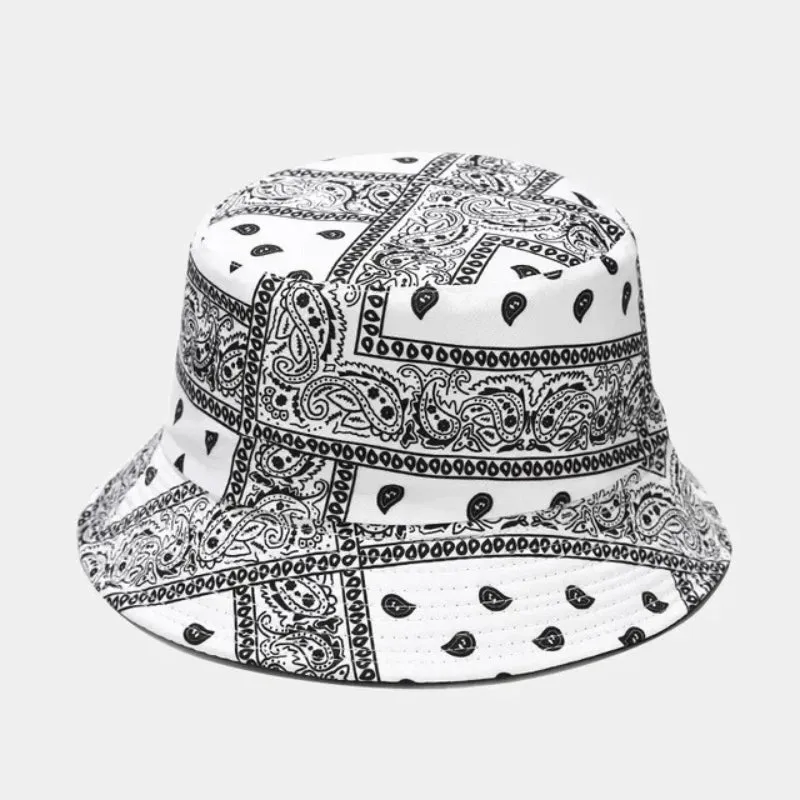 Paisley Flower Pattern Reversible Summer Bucket Hats