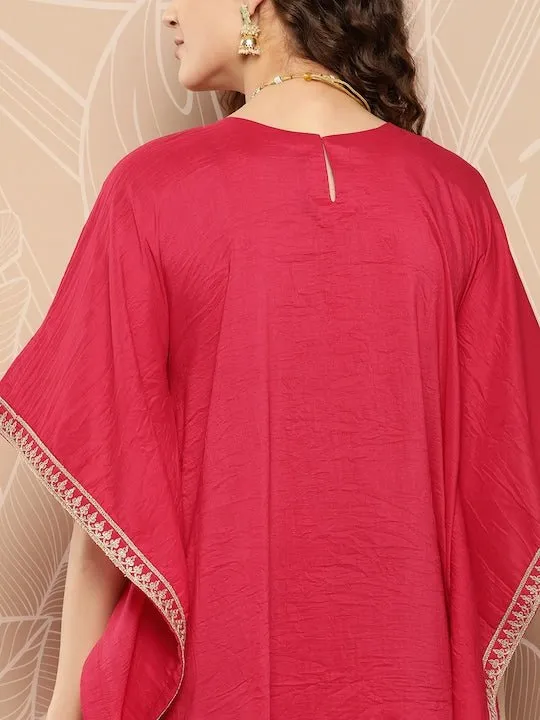 Paisley Yoke Design Kaftan Kurta With Trousers