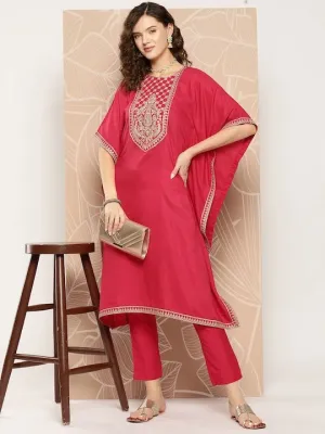 Paisley Yoke Design Kaftan Kurta With Trousers