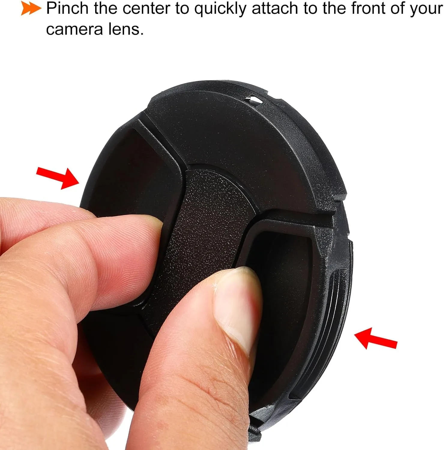 PATIKIL Camera Lens Cap, 2 Pack Center Pinch Front Lens Cover with Cap String/Microfiber Cleaning Cloth for 82mm Thread Universal DSLR Lenses for Nikon, for Fujifilm, for Pentax, for Leica