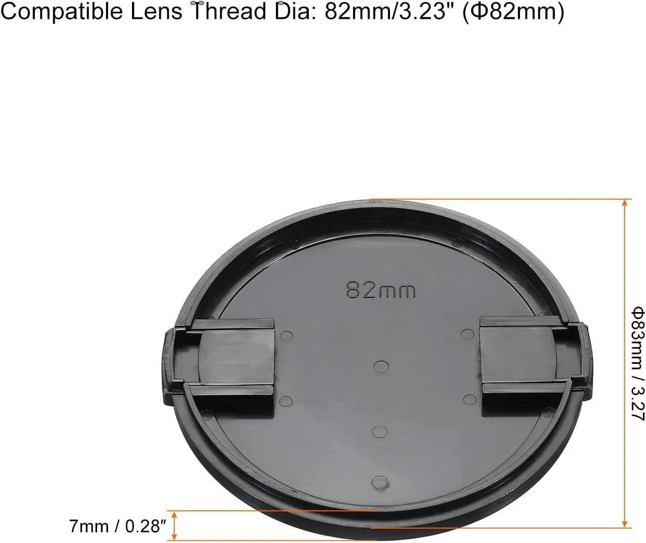 PATIKIL Camera Lens Cap, 2 Pack Sides Pinch Front Lens Cover with Microfiber Cleaning Cloth for 82mm Thread Universal DSLR Lenses for Nikon, for Fujifilm, for Pentax, for Leica