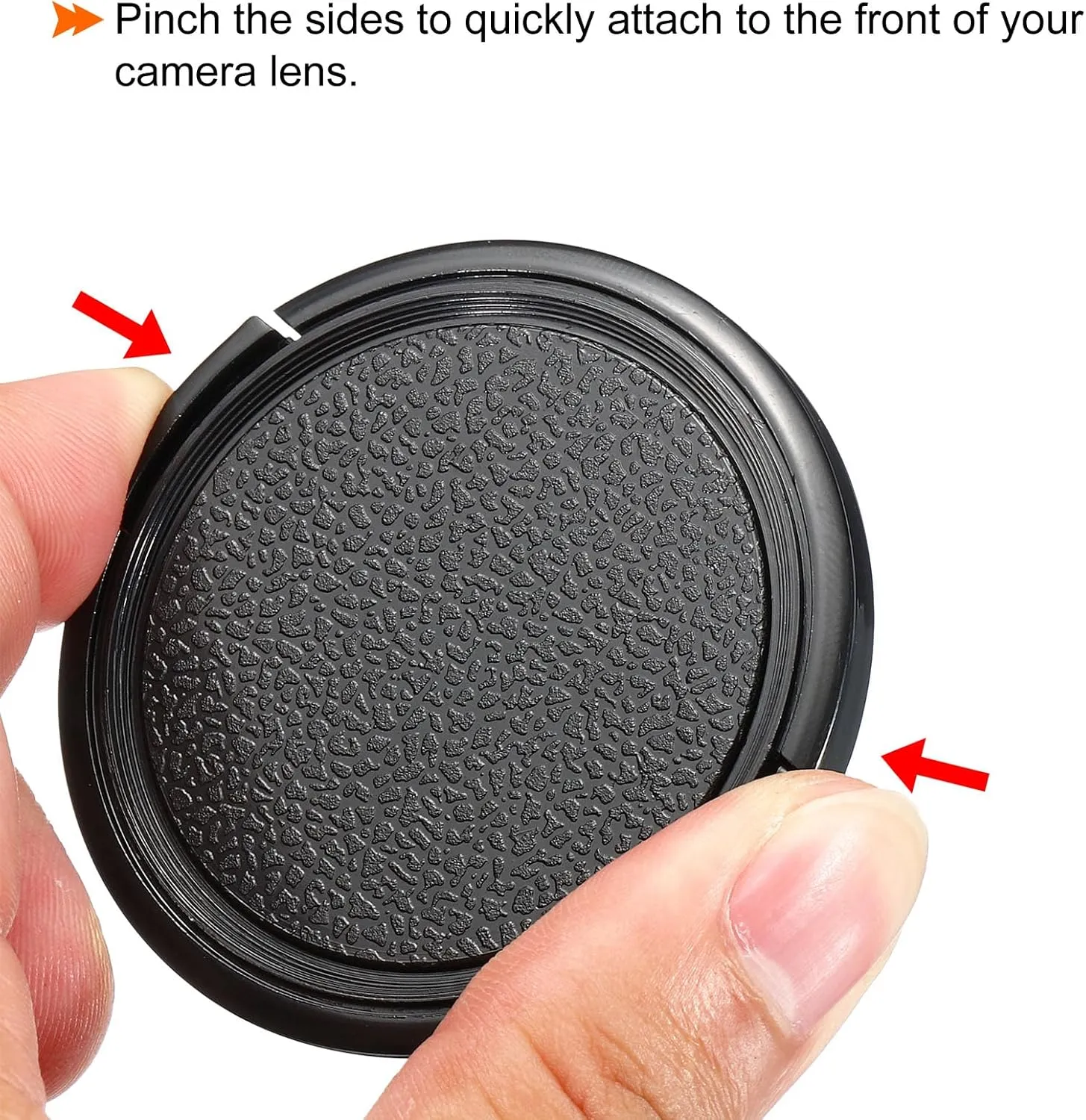 PATIKIL Camera Lens Cap, 4 Pack Sides Pinch Front Lens Cover with Microfiber Cleaning Cloth for 82mm Thread Universal DSLR Lenses for Nikon, for Fujifilm, for Pentax, for Leica