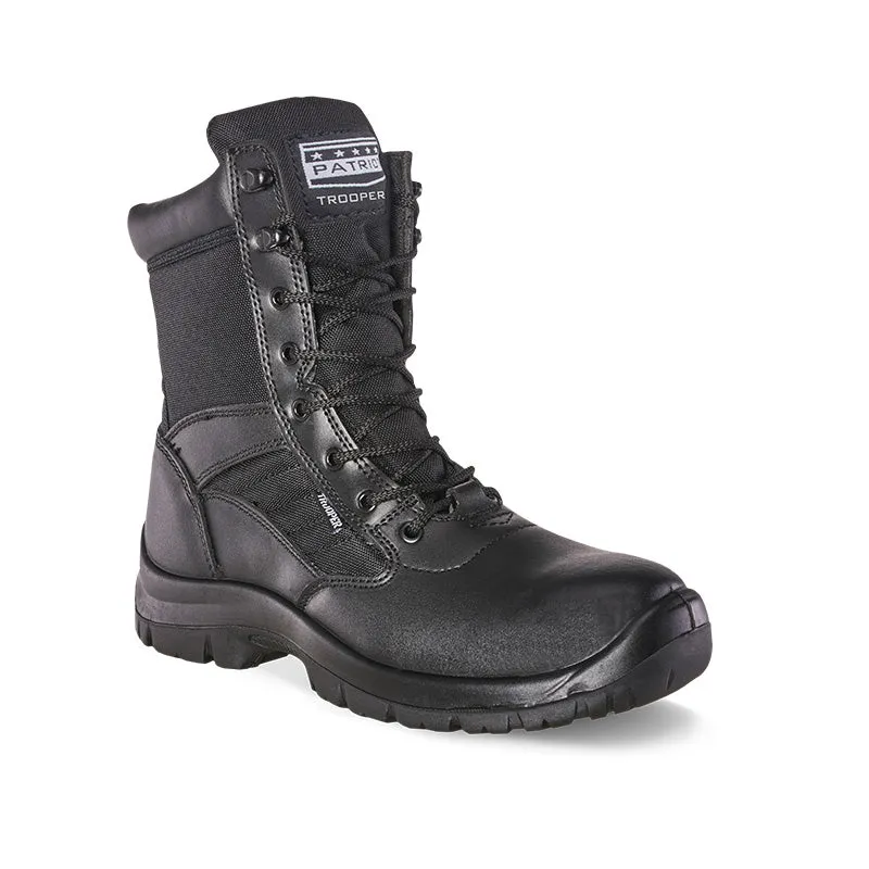 PATRIOT Trooper Black 8-Inch Safety Boots Steel Midsole