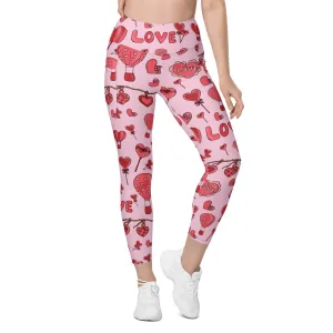 Pink Love Leggings With Pockets
