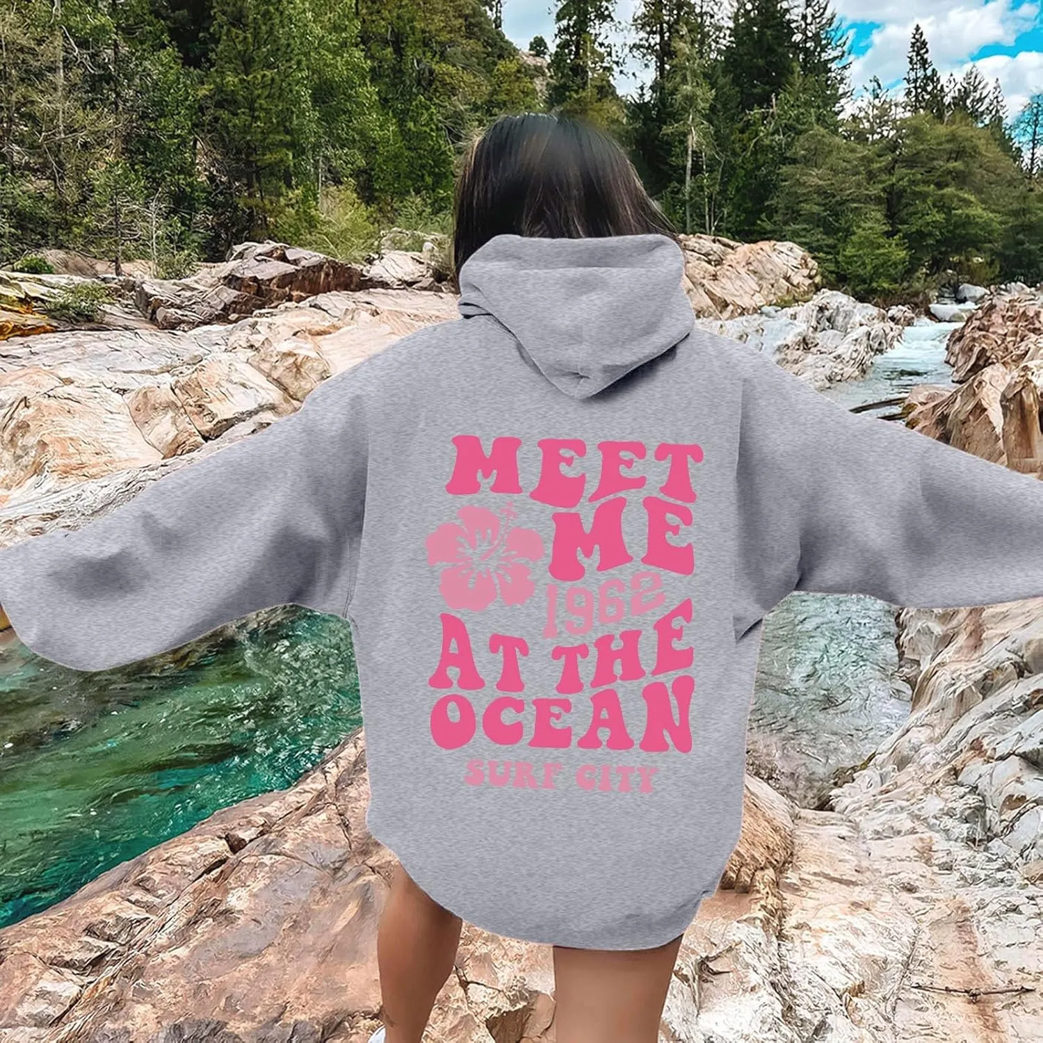 Pink Oversized Hoodie - Unisex Adult Clothing - Active Individuals - Sweatshirt - Long Sleeve - with Pockets