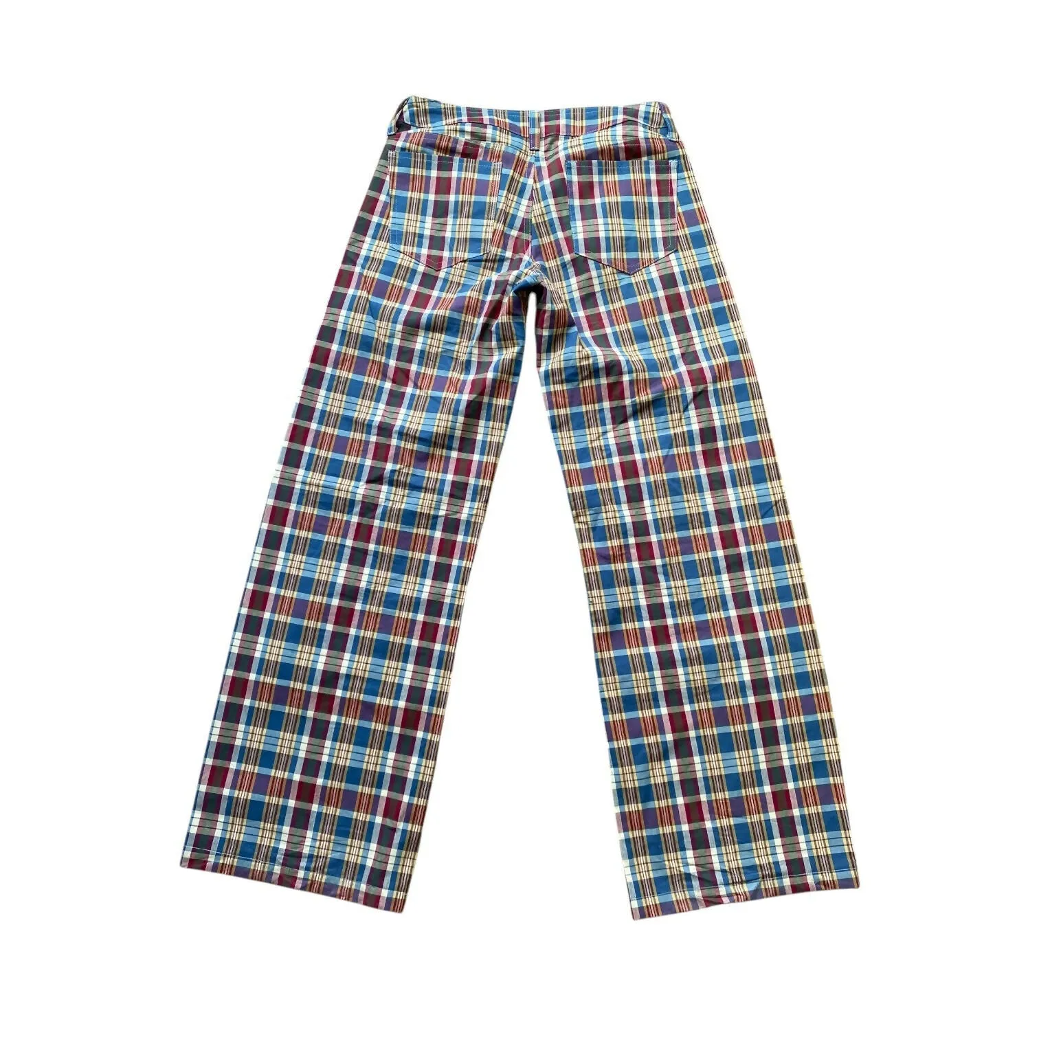 Plaid Low Rise Trousers (28 Waist)