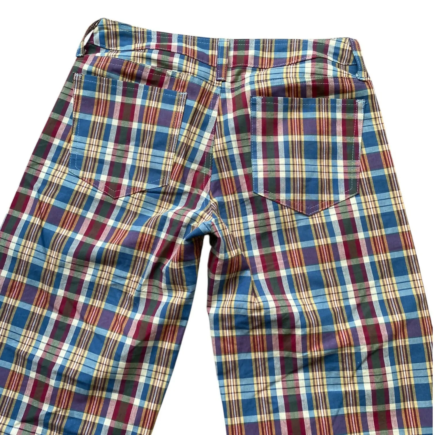 Plaid Low Rise Trousers (28 Waist)