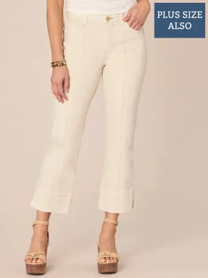 Plus size jeans-"Ab"solution comfortable Seam Slit Hem Kick Flare pant